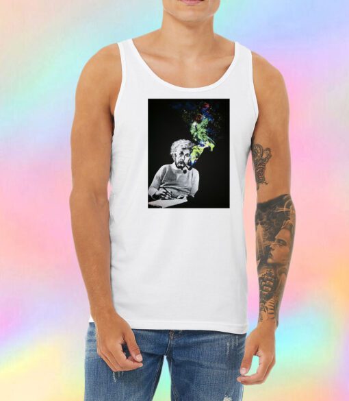 Albert Einstein Smoking Colors Unisex Tank Top