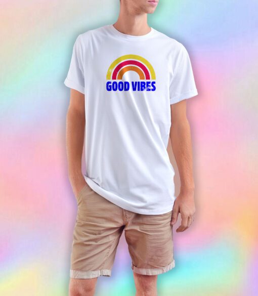 Good Vibes Rainbow Vintage T Shirt