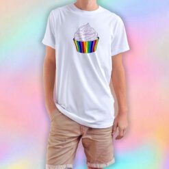 Rainbow Cupcake with Pink Frosting T Shirt