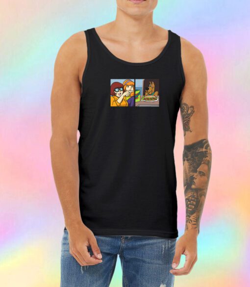 Woman Yelling at a Mystery Dog Unisex Tank Top