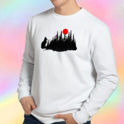 Forest Fox and Red Moon Sweatshirt