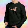 Ginger Cat with Teal Bow Tie Sweatshirt