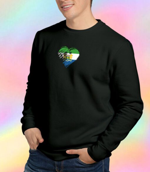 Grungy I Love Sierra Leone Heart Flag Sweatshirt