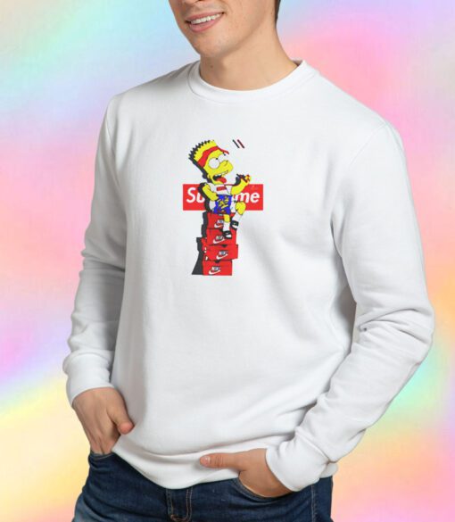 Cheap Bart Simpson X Supreme Sneakers Sweatshirt